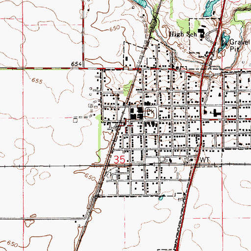 Topographic Map of Northern Edgar County Ambulance Service, IL