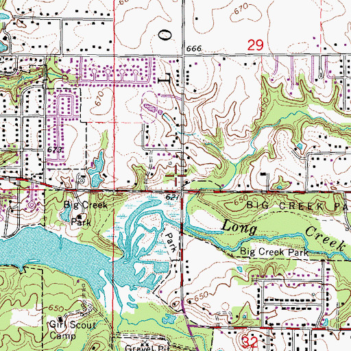 Topographic Map of Decatur Ambulance Service Post 3, IL