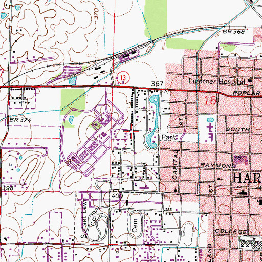 Topographic Map of Saline County Ambulance Service, IL