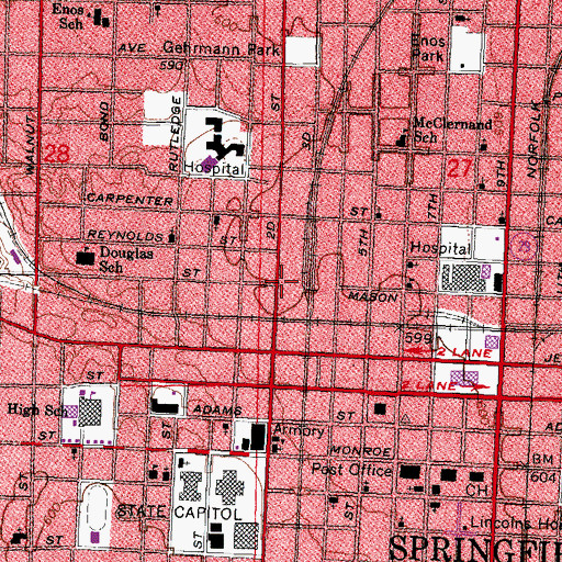 Topographic Map of Life Star Ambulance Service, IL