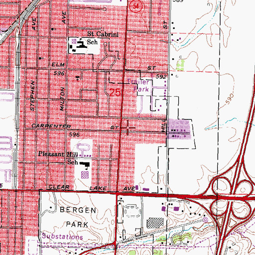 Topographic Map of Springfield Area Ambulance, IL