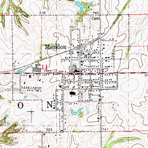 Topographic Map of Adams County Ambulance Emergency Medical Services, IL