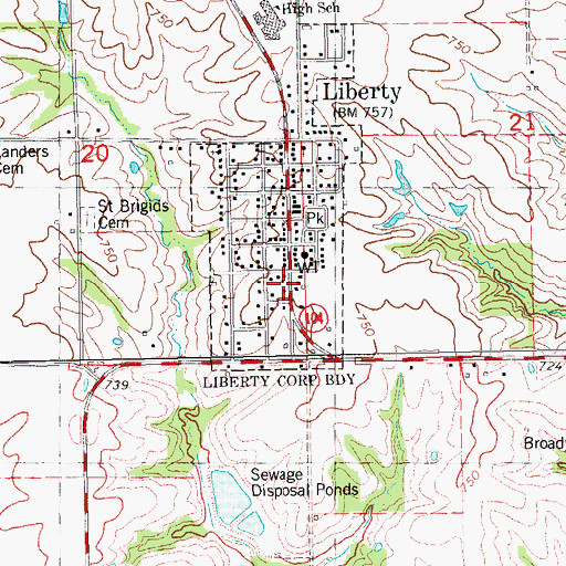 Topographic Map of Adams County Ambulance Emergency Medical Services, IL