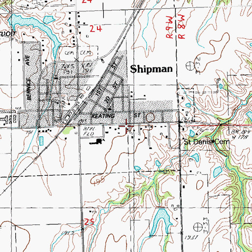 Topographic Map of Area Ambulance Service, IL