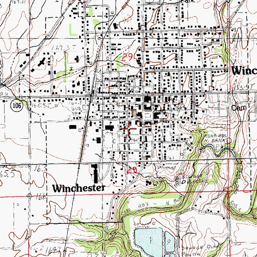 Topographic Map of Winchester Emergency Medical Services, IL