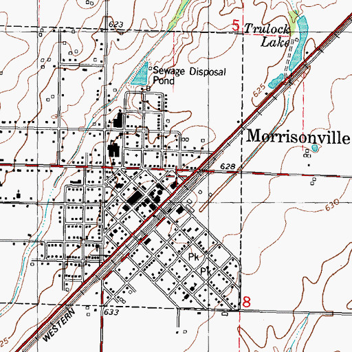 Topographic Map of Morrisonville Community Ambulance Service, IL