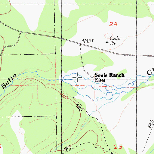 Topographic Map of Soule Ranch, CA