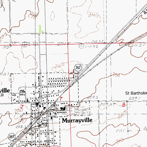 Topographic Map of Murrayville - Woodson Emergency Medical Services, IL