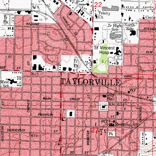 Topographic Map of Sutton Ambulance Service, IL