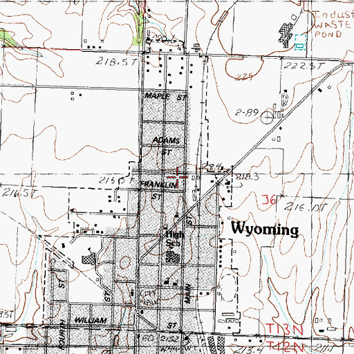 Topographic Map of Stark County Ambulance Wyoming Station, IL