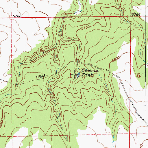 Topographic Map of Cement Tank, AZ