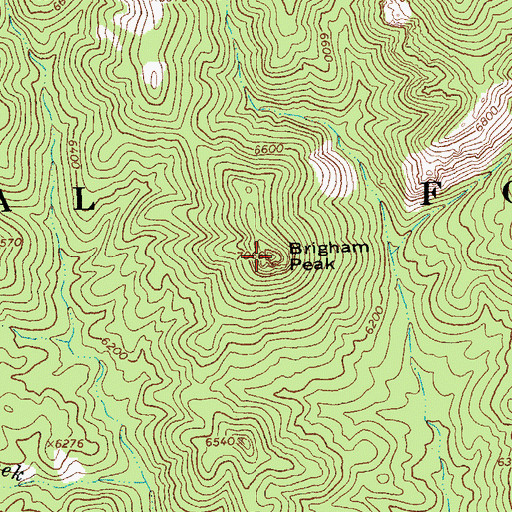 Topographic Map of Brigham Peak, AZ