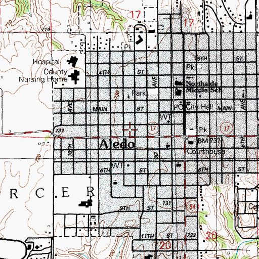 Topographic Map of Ambulance Service Advanced Medical Transport Central Illinois, IL