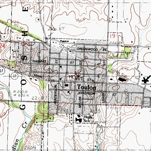 Topographic Map of Stark County Ambulance Service, IL