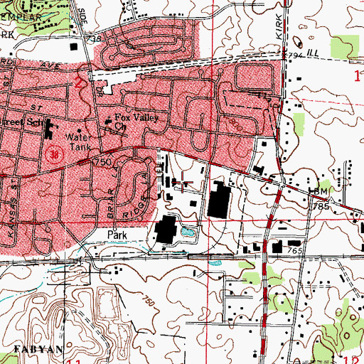 Topographic Map of A - Tec Ambulance, IL