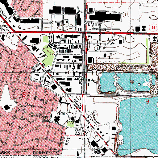Topographic Map of A - Tec Ambulance, IL