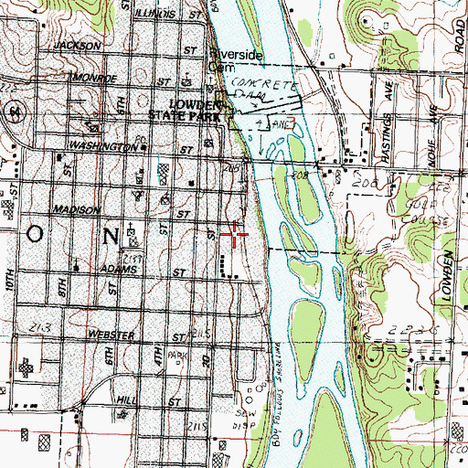 Topographic Map of Oregon Fire Protection District Ambulance Service, IL