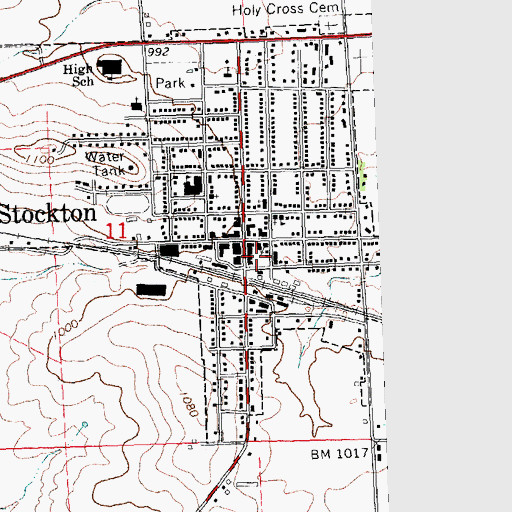 Topographic Map of Stockton Community Ambulance, IL