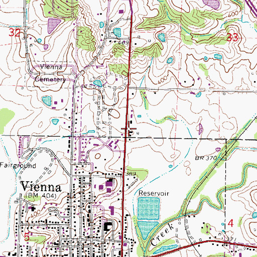 Topographic Map of Johnson County Ambulance Service, IL