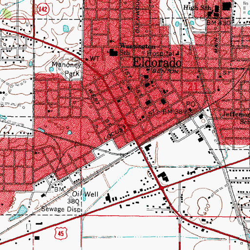 Topographic Map of Miller Emergency Medical Services, IL