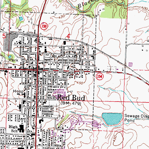 Topographic Map of MedStar Ambulance, IL