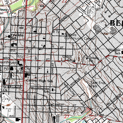 Topographic Map of MedStar Ambulance, IL