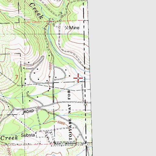 Topographic Map of South Branch Dog Creek, CA