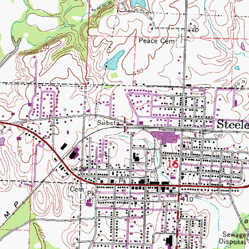 Topographic Map of MedStar Ambulance, IL