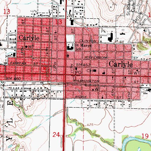 Topographic Map of MedStar Ambulance, IL