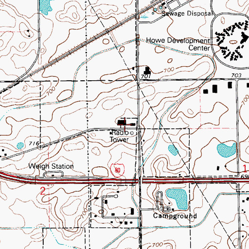 Topographic Map of Vandenberg Ambulance, IL