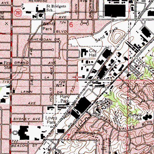 Topographic Map of Lifeline Ambulance Service, IL