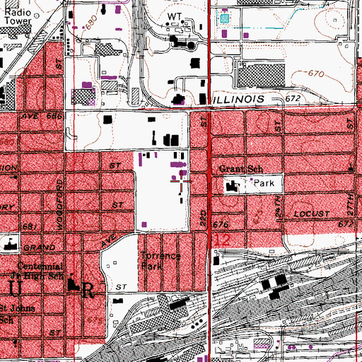 Topographic Map of Decatur Ambulance Service Post 1, IL