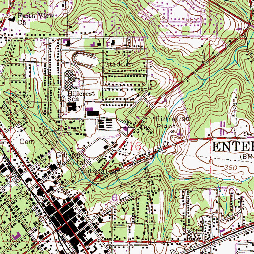 Topographic Map of Enterprise Rescue, AL