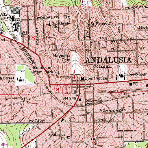 Topographic Map of Advanced Emergency Medical Services, AL