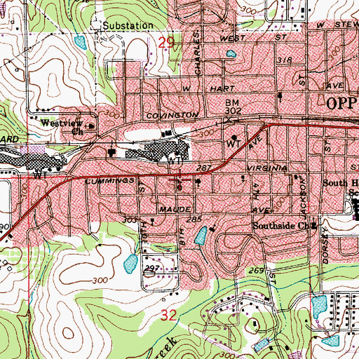 Topographic Map of Opportunity Emergency Medical Services, AL