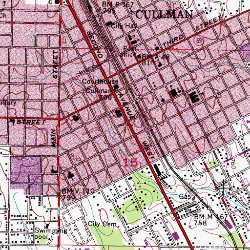 Topographic Map of Cullman Emergency Medical Services, AL