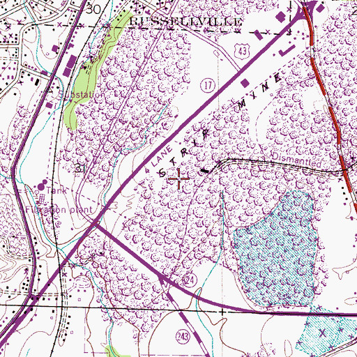 Topographic Map of NorthStar Emergency Medical Services Franklin, AL