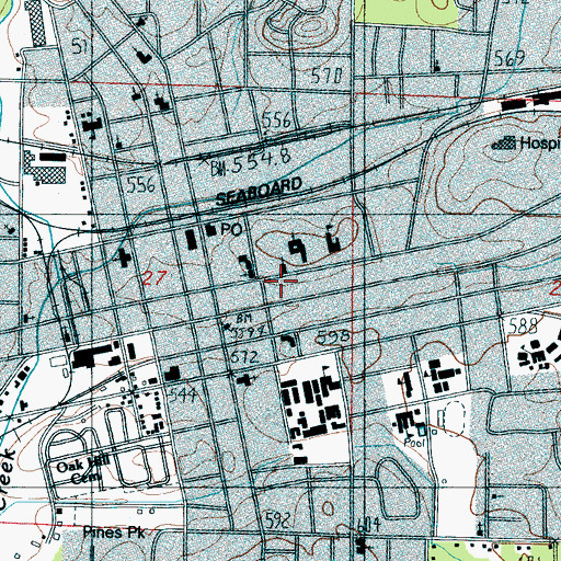 Topographic Map of Northstar Paramedic Services Talladega, AL