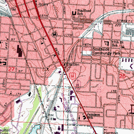 Topographic Map of Northstar Emergency Medical Services Tuscaloosa, AL