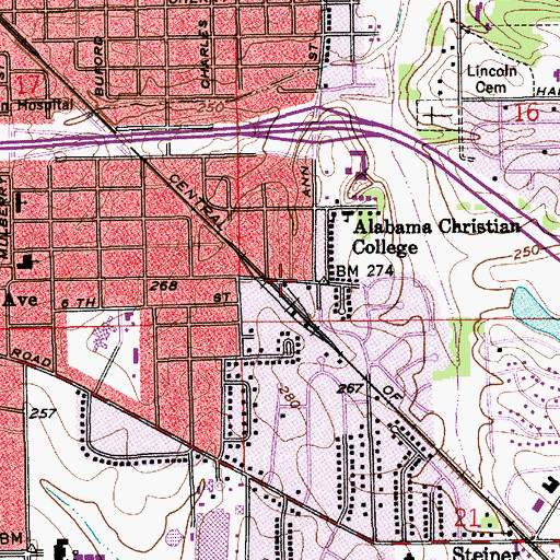Topographic Map of Haynes Ambulance Service Montgomery Branch, AL