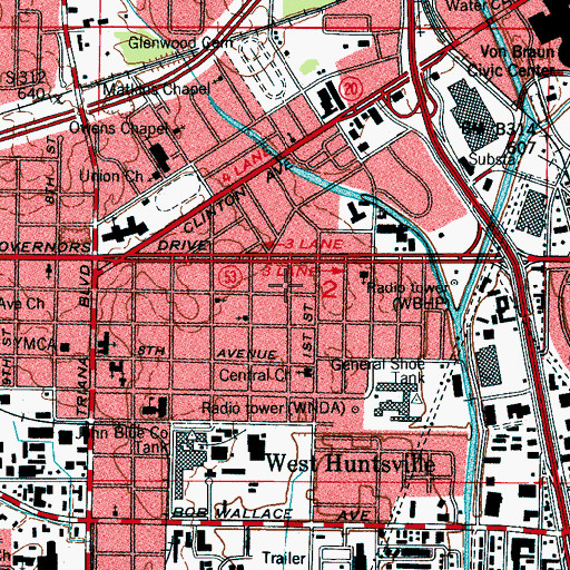 Topographic Map of LifeLine Emergency Medical Services, AL