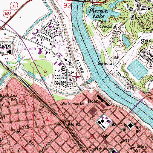 Topographic Map of HealthSouth Rehabilitation Hospital of Alexandria, LA