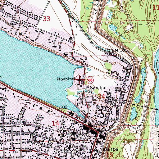 Topographic Map of East Carroll Parish Hospital, LA