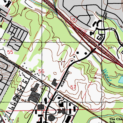 Topographic Map of Ochsner Health Center Bluebonnet - Main Campus, LA