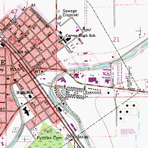 Topographic Map of Bunkie General Hospital, LA