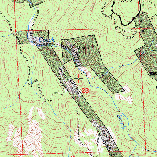 Topographic Map of South Branch Ward Creek, CA