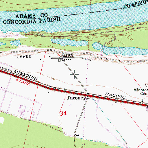 Topographic Map of Promise Hospital of Miss Lou, LA