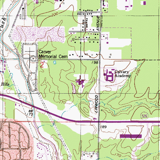 Topographic Map of LifeCare Hospitals of Shreveport - Main Campus, LA