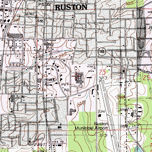 Topographic Map of Northern Louisiana Medical Center, LA
