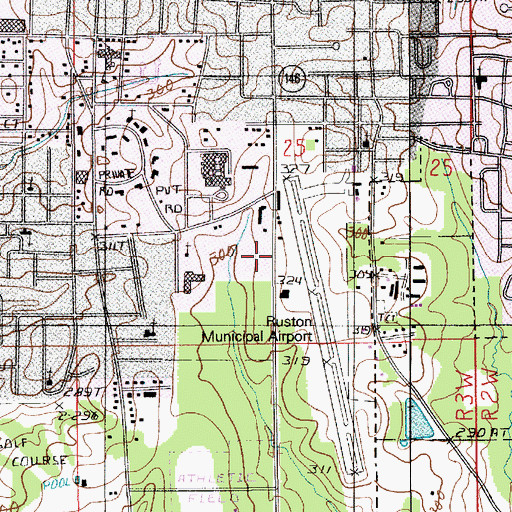 Topographic Map of Allegiance Health Center of Ruston, LA